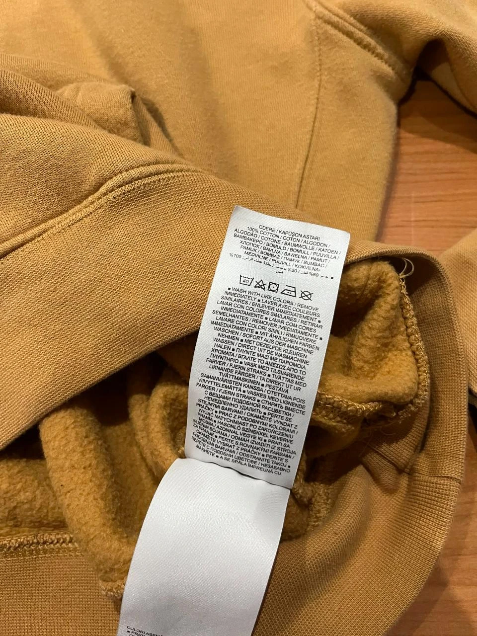 Beige Nike capuchonsweat met geborduurd logo, vintage oversized Y2K maat M – photo 3